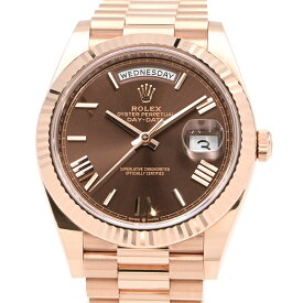 [3年保証/返品OK] ロレックス メンズ デイデイト40 228235 ランダム番 K18PG 箱新ギャラ カレンダー チョコレート 自動巻き 腕時計【中古】【送料無料】