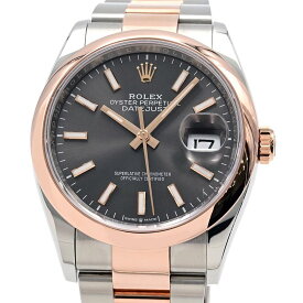 [3年保証/返品OK] ロレックス メンズ デイトジャスト36 126201 ランダム番 K18RG/SS 箱新ギャラ スレート グレー 自動巻き 腕時計【中古】【送料無料】