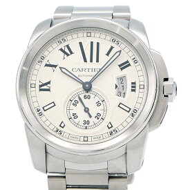 [3年保証/返品OK] カルティエ メンズ カリブルドゥカルティエウォッチLM W7100015 カリブルLM 裏スケ カレンダー 自動巻き 腕時計【中古】【送料無料】