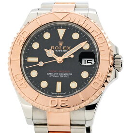 [3年保証/返品OK] ロレックス メンズ ヨットマスター37 268621 ランダム番 SS/K18PG 箱新ギャラ ブラック 黒文字盤 自動巻き 腕時計【中古】【送料無料】