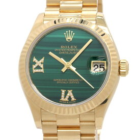 [3年保証/返品OK] ロレックス ボーイズ デイトジャスト31 278278 ランダム番 K18YG マラカイト文字盤 ダイヤ 自動巻き 腕時計【中古】【送料無料】