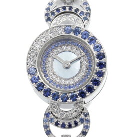 [3年保証/返品OK] ブシュロン アバデコウォッチ WA008505 K18WG 新品仕上済 ダイヤ サファイア シェル文字盤 クオーツ 腕時計【中古】【送料無料】