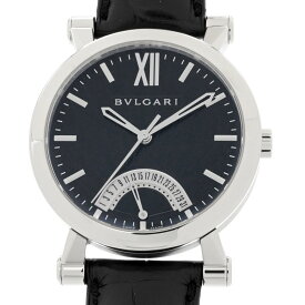[3年保証/返品OK] ブルガリ メンズ ソティリオ SB42BSLDR SB42SDR レトログラード 裏スケ カレンダー ブラック 黒 自動巻き 腕時計【中古】【送料無料】