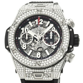 [返品OK] ウブロ メンズ ビッグバン ウニコ チタニウム パヴェ 411.NX.1170.RX.1704 箱保 クロノグラフ スケルトン 自動巻き 腕時計【中古】【送料無料】