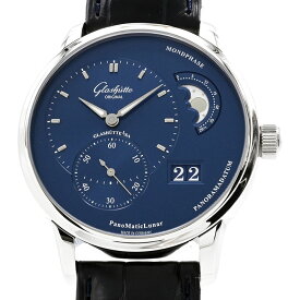 [返品OK] グラスヒュッテオリジナル メンズ パノマティックルナ 1-90-02-46-32-61 箱保 ムーンフェイズ ブルー 青 自動巻き 腕時計【中古】【送料無料】