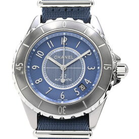 [3年保証/返品OK] シャネル メンズ J12 G.10 H4338 箱保 チタン セラミック カレンダー ブルー 青文字盤 自動巻き 腕時計【中古】【送料無料】
