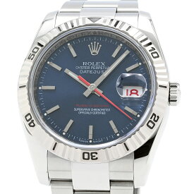 [3年保証/返品OK] ロレックス メンズ デイトジャスト ターノグラフ 116264 V番 K18WG/SS バーインデックス ブルー 自動巻き 腕時計【中古】【送料無料】