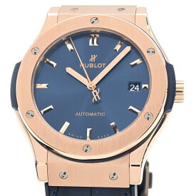 [3年保証/返品OK] ウブロ メンズ クラシックフュージョン 511.OX.7180.LR K18PG キングゴールド ブルー デイト 自動巻き 腕時計【中古】【送料無料】