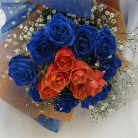 ブルーローズ　バラの花束/ブルーローズブーケ＆ローズ　　還暦のお祝い　誕生日のお祝い【青いバラ】【smtb-tk】【父の日にもおすすめです！】