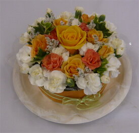 フラワーケーキ/オレンジ 【ケーキフラワー】　誕生日　御祝い　結婚祝い　記念日