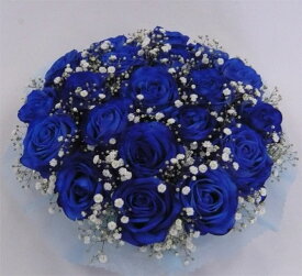 【フラワーケーキ】ブルーローズ＆かすみそう【結婚祝い 花】【誕生日 花】ブルーローズとカスミ草のフラワーケーキ【青いバラ】