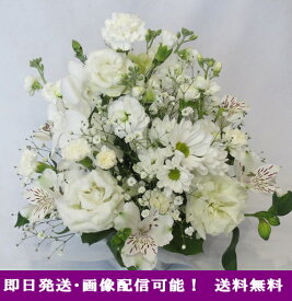 お供え花　ホワイト　送料無料！！お供え【お供え 花】【法要】【お彼岸の花】【命日の花】【初盆】【お悔みの花】【御供え】