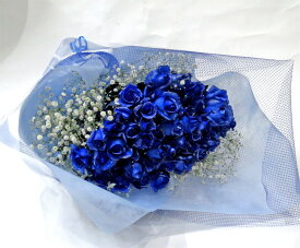 シルバーラメブルーローズ　花束・青いバラ！50本