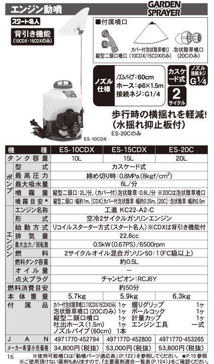 楽天市場】エンジン 噴霧器 工進 動噴 ES-10CDX 背負い式 噴霧 楽天市場】エンジン 噴霧器 工進 動噴 ES-10CDX 背負い式 噴霧