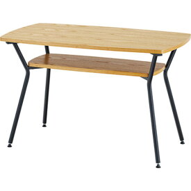 ダイニングテーブル 幅110×奥行60×高さ68cm 机 おしゃれ 収納棚 収納 スチール 木製天板 END-354T
