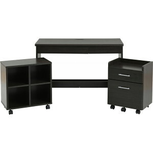 シンプル デスクセット 3点セット デスク チェスト テレワーク 机 ホワイト 収納付き 省スペース 棚 引き出し ラック付き キャスター パソコン PC SOHO ワークデスク ジュニア 学習机 勉強机 配