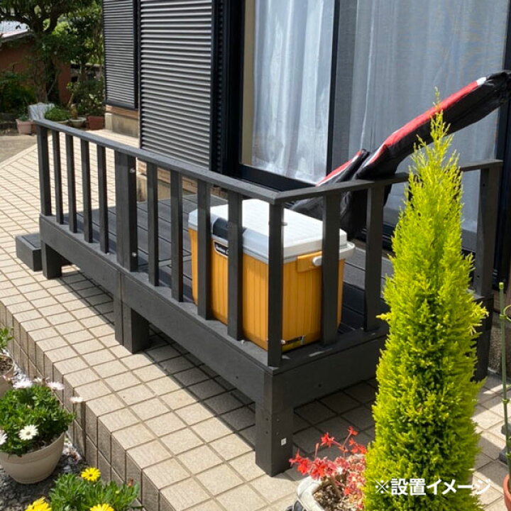 楽天市場】ウッドデッキ 樹脂 置くだけ 踏台セット 縁台 ぬれ縁 人工 