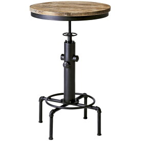 【送料無料】 バーテーブル 高さ調節 ハイテーブル リフトテーブル ラウンドテーブル カウンターテーブル テーブル 机 高さ調整 丸型 円形 ブルックリン アンティーク おしゃれ KNT-A801