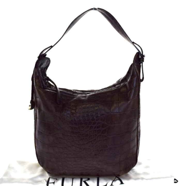 楽天市場】【中古】 中美品 フルラ FURLA ショルダーバッグ クロコ型  