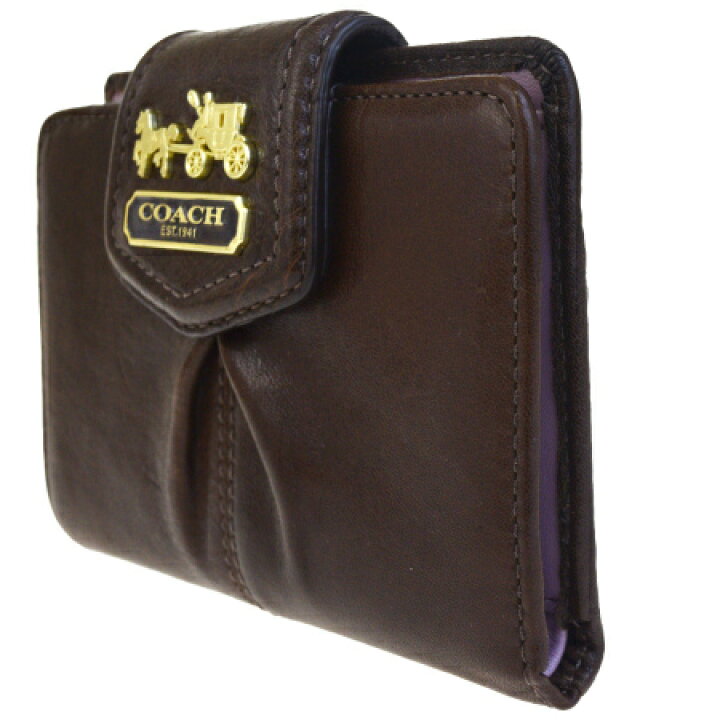楽天市場】【中古】 美品 コーチ COACH 二つ折り 財布 馬車柄 ブラウン 