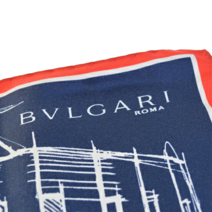 楽天市場】【新品】 新型 ブルガリ BVLGARI スカーフ 時計柄 ネイビー 