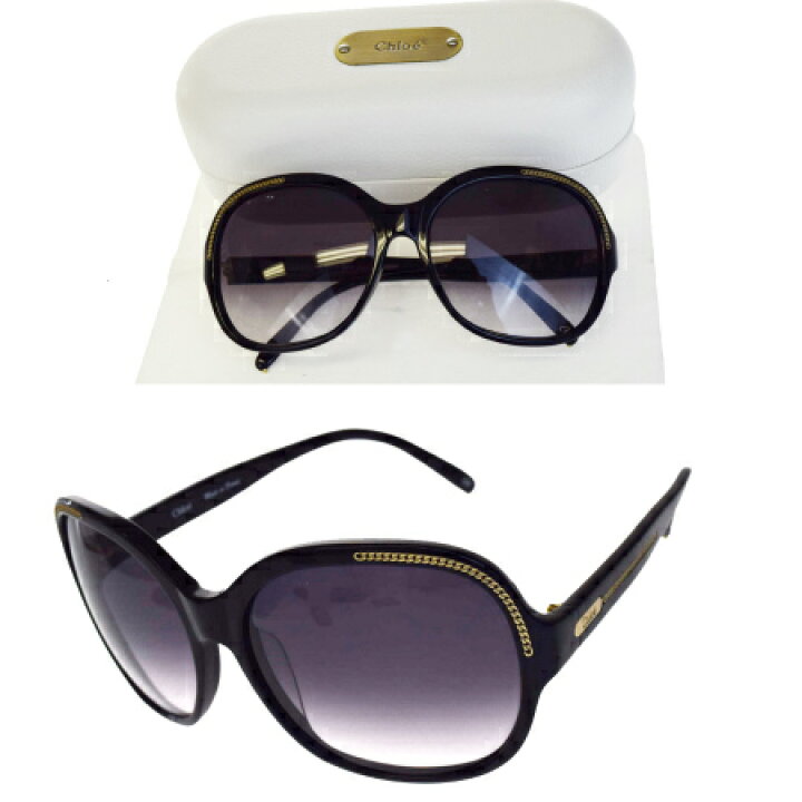 楽天市場】【中古】 美品 クロエ Chloe サングラス ブラック ゴールド 