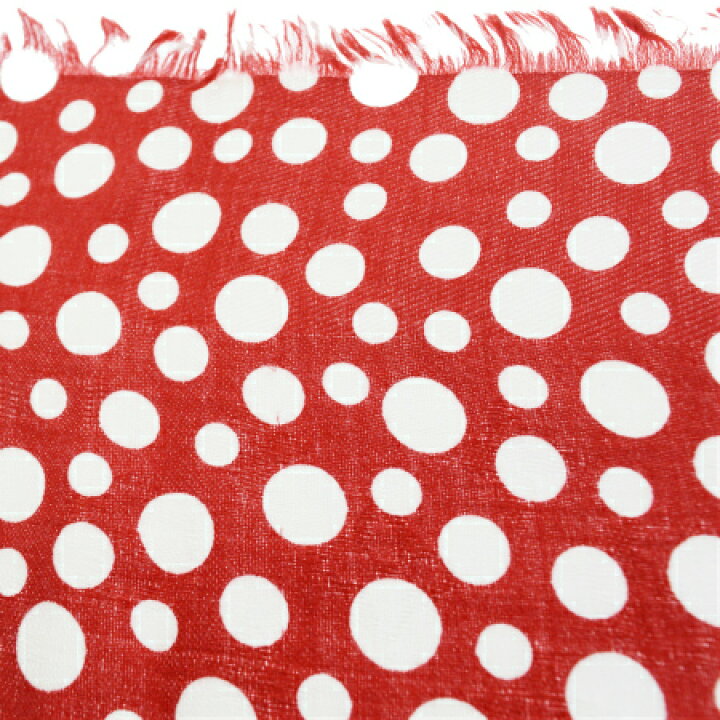 楽天市場 中古 ルイヴィトン Louis Vuitton 草間彌生 ストール ショール スカーフ ドット 水玉 レッド ホワイト シルク ウール be0 ブーム