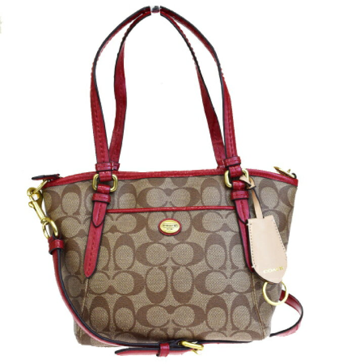 楽天市場】【中古】 中美品 コーチ COACH シグネチャー ハンドバッグ  