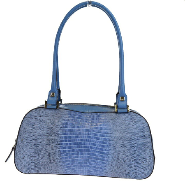美品フェラガモライトブルー レザー ショルダーバッグFerragamo