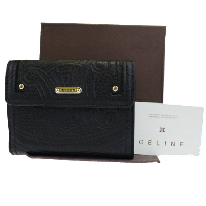 楽天市場】【中古】 未使用 セリーヌ CELINE マカダム 三つ折り 財布 