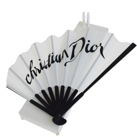 【中古】 レア 美品 クリスチャンディオール Christian Dior 扇子 ホワイト ブラック キャンバス 香水 ジャドール ミスディオール  06EQ756 | ブーム