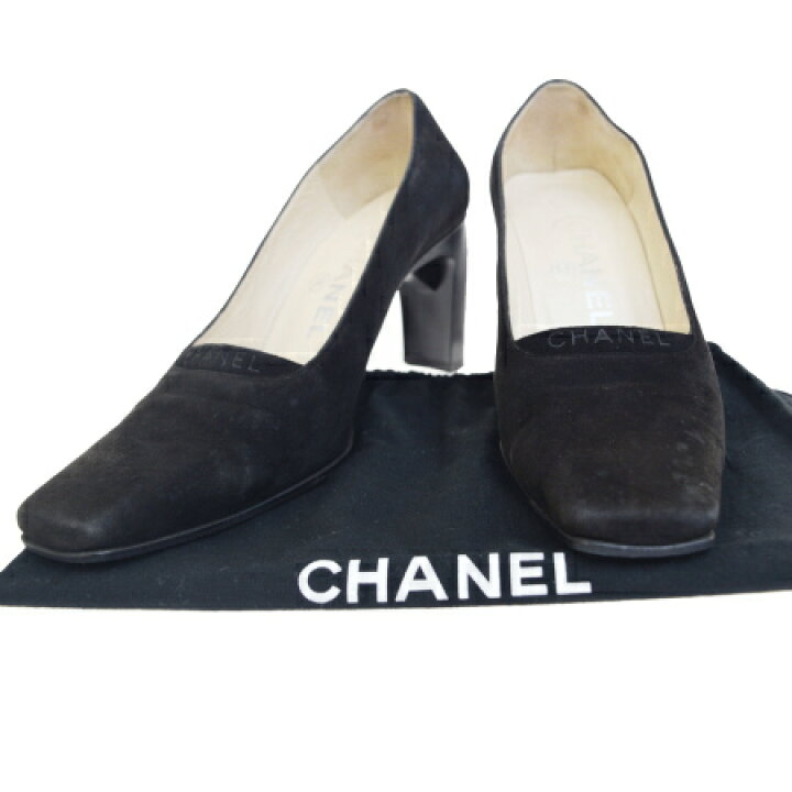 CHANELシャネルココマークパンプス3623cmブラックヒール靴