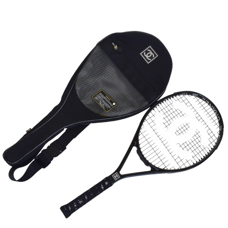 【中古】 シャネルスポーツ CHANEL SPORT テニスラケット ケース バッグ ココマーク ブラック ホワイト 88ER334 | ブーム