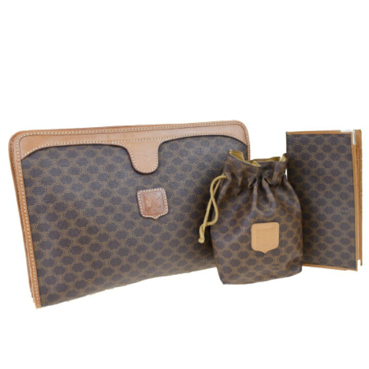 楽天市場】【中古】 3点セット セリーヌ CELINE マカダム クラッチ 