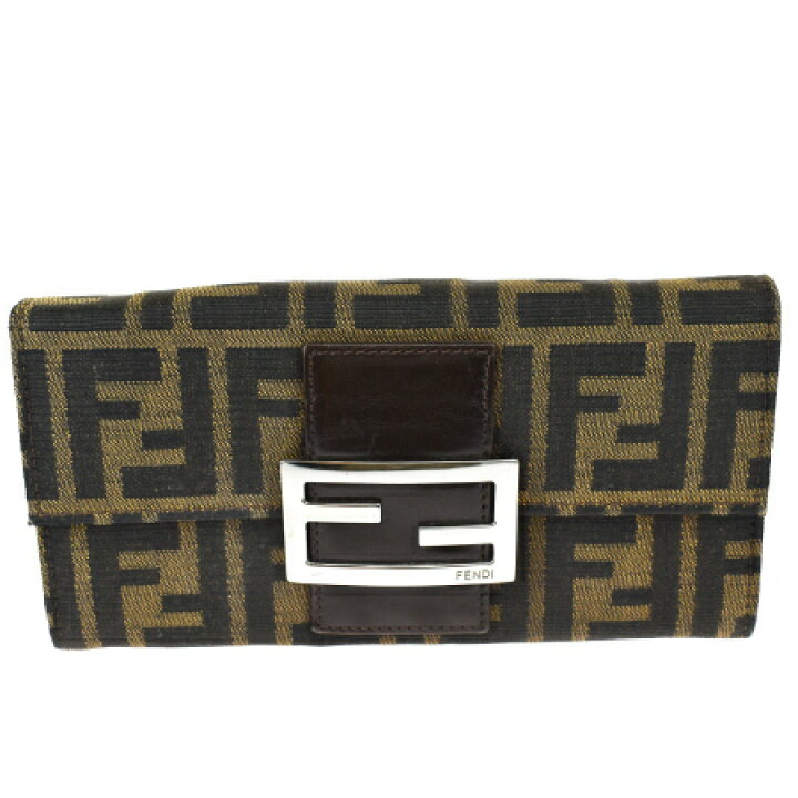 楽天市場】【中古】 中美品 フェンディ FENDI ズッカ 二つ折り 長財布 