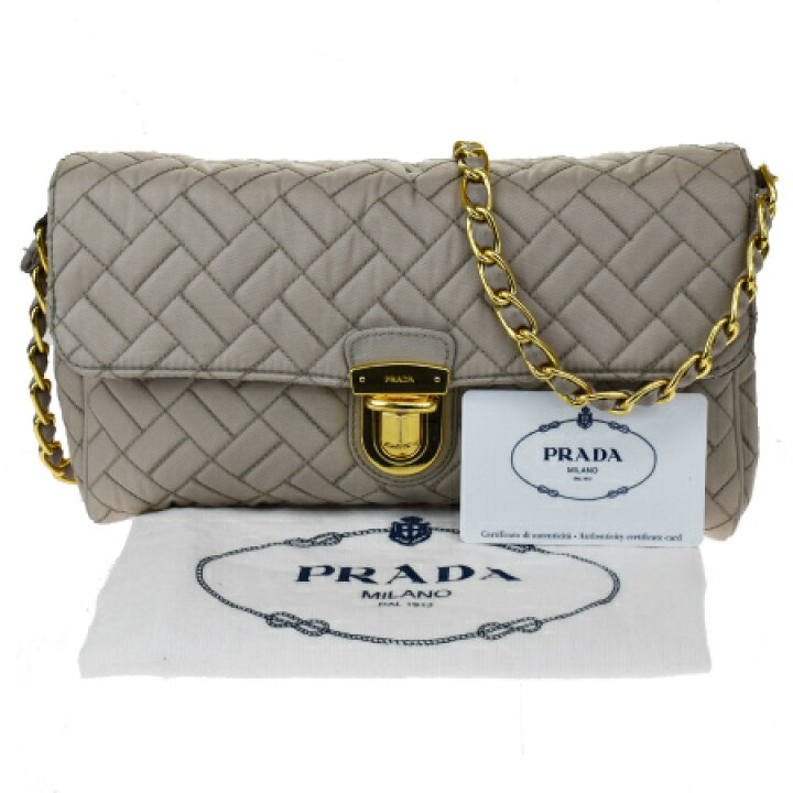 楽天市場】【中古】 中美品 プラダ PRADA チェーン ショルダーバッグ 