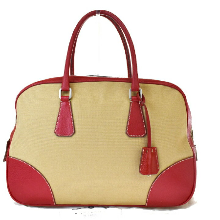 楽天市場】【中古】 中美品 プラダ PRADA ハンドバッグ ベージュ  