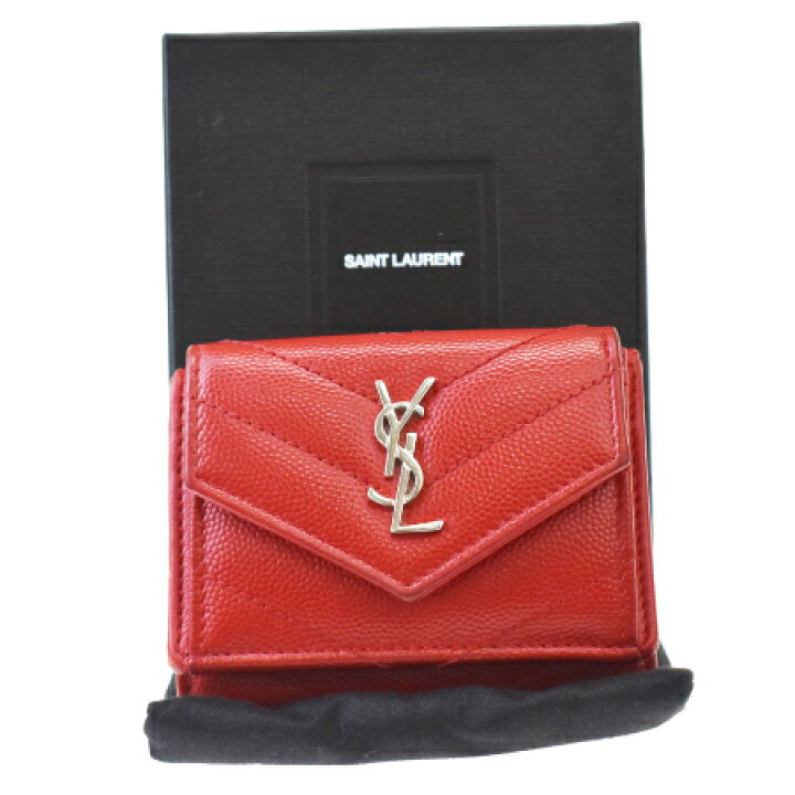 楽天市場】【中古】 サンローラン SAINT LAURENT 三つ折り ミニ財布 