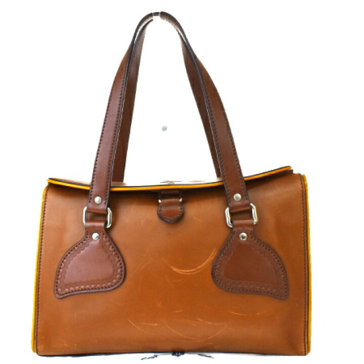 楽天市場】【中古】 プラダ PRADA ショルダーバッグ ブラウン レザー 