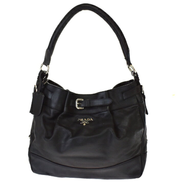 楽天市場】【中古】 プラダ PRADA ショルダーバッグ ブラック レザー 