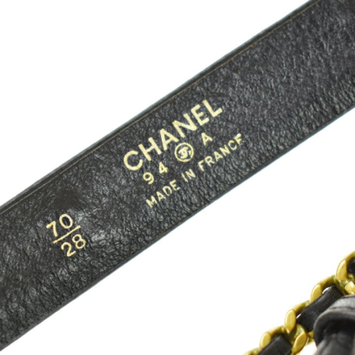 シャネル CHANEL ベルト 3連チェーンベルト 70/28 ブラック 
