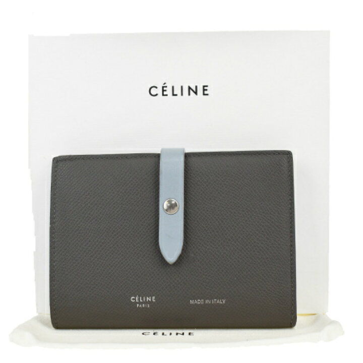 楽天市場】【中古】 外美品 セリーヌ CELINE 二つ折り 財布 グレー 