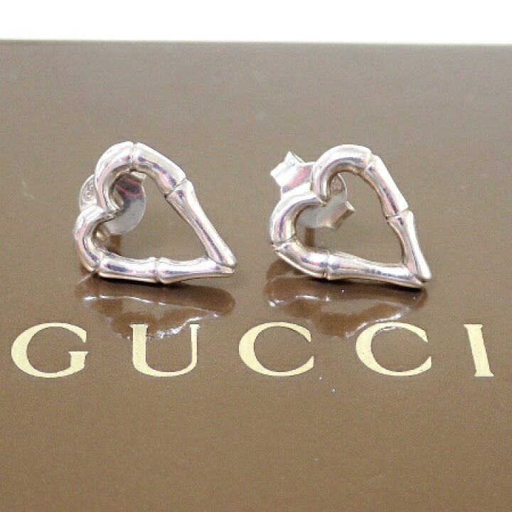 楽天市場】【中古】 美品 グッチ GUCCI バンブー ピアス ハート 