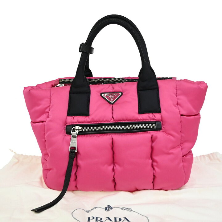 楽天市場】【中古】プラダ PRADA ロゴ テッスート ボンバー ハンド 