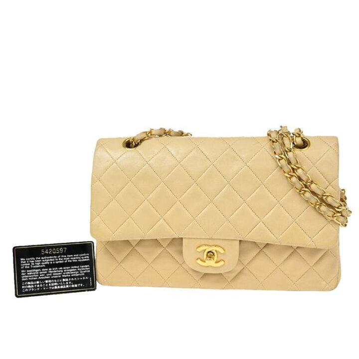 楽天市場】【中古】シャネル CCロゴ マトラッセ25 ダブルフラップ 