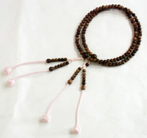 【 一点限り 】真言宗 本連数珠 念珠◆緑檀 尺二◆かがり梵天*桐箱入◆主に男性用◆尺二:平置親玉間直径約36cm