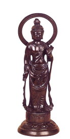 仏像■　聖観音像　■青銅製　古手色【高岡銅器】