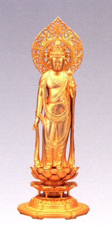 楽天市場】仏像□ 聖観音菩薩 純金メッキ仕上 □松久朋林・原型□合金 