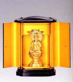 仏像■十二支御守本尊　虚空蔵菩薩　純金メッキ仕上　PC厨子入り　渡辺景秋作■うし・とら年生まれの御守本尊■合金製　紙箱入【高岡銅器】