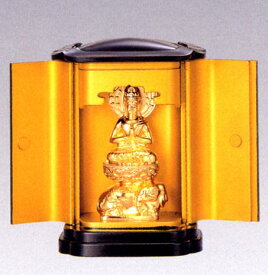 仏像■十二支御守本尊　普賢菩薩　純金メッキ仕上　PC厨子入り　渡辺景秋作■たつ・へび年生まれの御守本尊■合金製　紙箱入【高岡銅器】